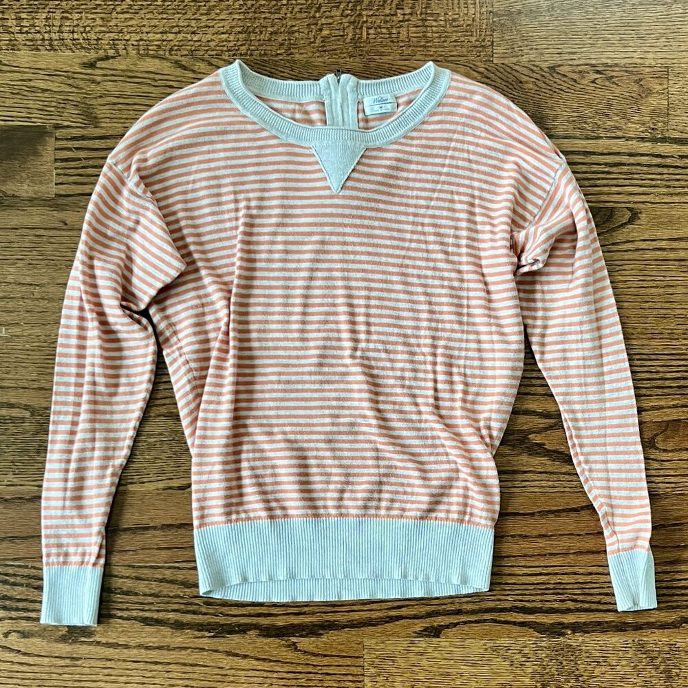 Madewell Back-Zip Cotton Sweater - Size M